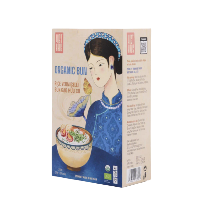 Viet Haus Organic Rice Vermicelli (Bún) 12 Pack